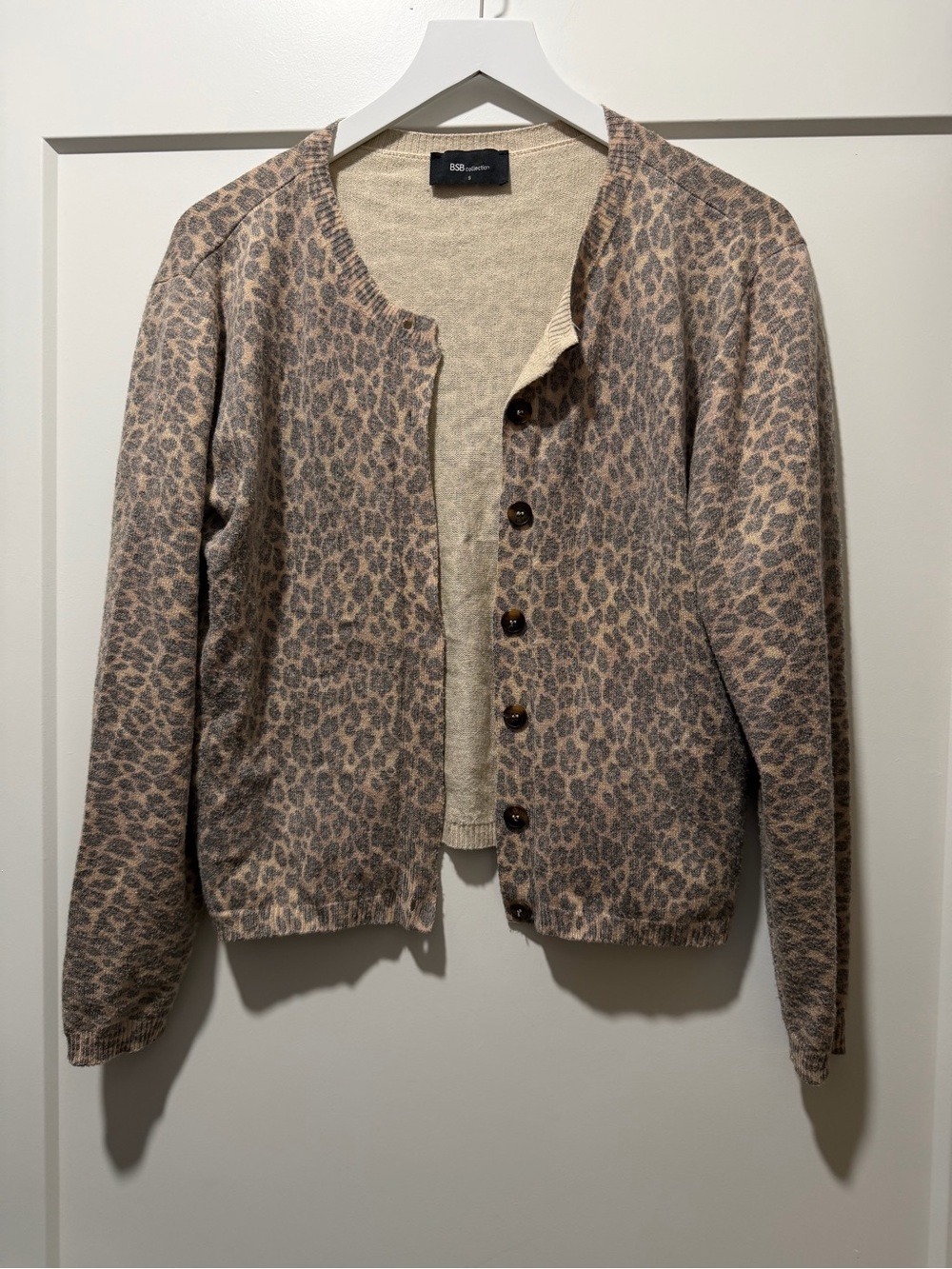 Leopard Print Button-Front Cardigan Jacket - Neutral Leopard